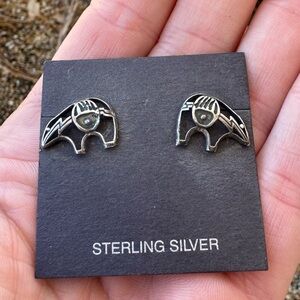 Native American Sterling Silver Bear Earrings